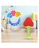 Joy Buzz Rattle Teether & Teether Combo | BPA-Free Silicone Rattle Teether & Teething Toy- Pack of 2 (Blue & Red)