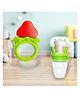 Joy Buzz Fruit Teether & Star Nibbler Combo | BPA-Free Silicone Teething Toys | Soft & Safe Baby Gum Massagers- Pack of 2 (Red & Green)