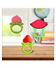 Joy Buzz Fruit Shape Teether (Set of 3) | Soft & Safe Fruit-Shaped Baby Teether | BPA-Free Silicone | Multi-Colour Teething Toy for Infants (Peach & Red)