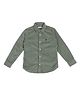 US Polo Assn Cotton Knit Full Sleeves Solid Corduroy Shirt - Oliver Green