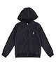 US Polo Assn Cotton Knit Full Sleeves Printed Hooded Sweatshirt With Kangaroo Pockets -Black