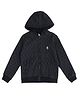 US Polo Assn Cotton Knit Full Sleeves Printed Hooded Sweatshirt With Kangaroo Pockets -Black