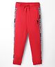 US Polo Assn Cotton Knit Full Length Track Pant Text Print - Red