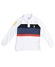 US Polo Assn Cotton Knit Full Sleeves Striped Polo T-Shirt with Brand Logo Embroidery - White