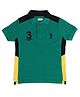 US Polo Assn Cotton Knit Half Sleeves Polo T-Shirt with Brand Logo Embroidery - Dark Green