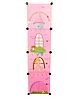 TOYPENTER Collapsible Kids Clothing Wardrobe |Cute Prince & Castle Print/Portable Waterproof Multipurpose Storage Rack/Adjustable Almirah for Babies/Girls/Boys (Pink Castle, 4 Cube)