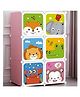 TOYPENTER Collapsible Kids Clothing Wardrobe |Cute Prince & Castle Print/Portable Waterproof Multipurpose Storage Rack/Adjustable Almirah for Babies/Girls/Boys (Pink Lion, 6 Cube)