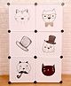 TOYPENTER Collapsible Kids Clothing Wardrobe |Cute Prince & Castle Print/Portable Waterproof Multipurpose Storage Rack/Adjustable Almirah for Babies/Girls/Boys (White Cat, 6 Cube)
