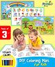 Toysire DIY Coloring Mat for Kids  above 3 years Reusable & Washable Sketch Drawing Mat for Boys & Girls Multiple Drawing Mat for Art & Craft(Pack of 3)