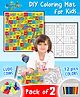 Toysire DIY Coloring Mat for Kids above 3 years Reusable & Washable Sketch Drawing Mat for Boys & Girls Multiple Drawing Mat for Art & Craft(Pack of 2)