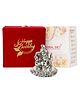 International Gift   Silver Plated Pagdi Ganesh God Idol in Happy Birthday Tag Velvet Box