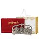 International Gift   Silver Plated Laxmi Ganesh Saraswati God Idol in Happy Diwali Tag Velvet Box