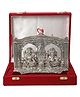 International Gift   Silver Plated Laxmi Ganesh God Idol in Birthday Tag Velvet Box