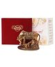 International Gift  Copper Plated Kamdhenu Cow & Balkrishna Idol in Birthday Tag Velvet Box