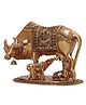 International Gift  Copper Plated Kamdhenu Cow Idol for Home Décor and Gifting