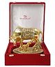 International Gift  Gold Plated Kamdhenu Cow & Balkrishna Idol in Velvet Box for Home Décor and Gifting