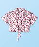 Babyhug Rayon  Half Sleeves Top With Floral Print - White
