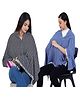 AGUILA Multi Purpose Feeding Shawl Pack Of 2 - Black,Sky Blue