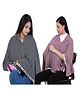 AGUILA Multi Purpose Feeding Shawl Pack Of 2 - Black,Maroon