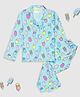 Pyjama Party Cotton Rayon Woven Full Sleeves Ice Creams Printed Shirt & Coordinating Pajama Set - Mint Green