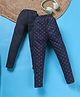 RAINE AND JAINE Pack of 2 Polka Dots Printed & Solid Leggings - Navy Blue