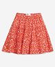 Chuppan Chupai Rayon Floral Printed Tiered Skirt - Orange