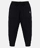 Kiddopanti Fleece Brand Name Printed Track Pant - Black