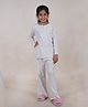 Kiddopanti Cotton Knit Full Sleeves Solid Coordinating Night Suit - Cream