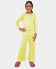 Kiddopanti Cotton Knit Full Sleeves Solid Coordinating Night Suit - Yellow