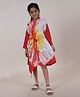 Kiddopanti Full Sleeves Asymmetric Hem Tie Dye Frill Detailed Dress - Red & Yellow