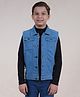 Kiddopanti Sleeveless Solid Denim Jacket - Light Blue