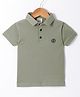Rikidoos Half Sleeves Patch Detailed Polo Tee - Olive Green