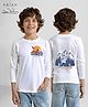 Arias Cotton Knit Full Sleeves T-Shirt with Text Print - White