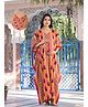Aujjessa Cotton Batwing Sleeves Ethnic Printed Maternity Kaftan With Concealed Zipper Nursing Access - Rust &  Multi Colour
