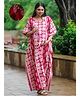 Aujjessa Cotton Batwing Sleeves Ethnic Motifs Printed Maternity Kaftan with Concealed Zipper Nursing Access  Maroon