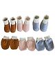 MOMISY Cotton Blend Set Of 3 Solid Hand Mittens & Leg Booties - Pink & Grey