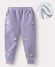 Kookie Kids Full Length Lounge Pants with Bunny Embroidery - Purple