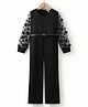 Kookie Kids Full Sleeves Jumpsuit With Floral Print - Black