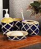 VarEesha Blue Ceramic 4 Piece Bathroom Accessories Set
