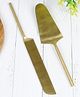 VarEesha Imperial Matt Gold Stainless Steel Cake Server Set of Two
