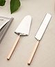 VarEesha Hammered Copper Handles Stainless Steel Cake Set of Two - Cake Knife and Spatula
