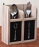 VarEesha Mango Wood Two Partition Kitchen Caddy/ Cutlery Holder/ Spoons/ Forks Holder from StyleWood Collection - with Wall Mounting Option
