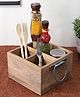 VarEesha Hand Made Mango Wood Kitchen Caddy/ Cutlery Holder/ Condiment/ Napkin Holder from StyleWood Collection