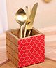 VarEesha Moroccan Red Mango Wood Cutlery Holder/ Spoon Holder