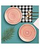 VarEesha Parikrama Red Spiral Ceramic 10 Inch Dinner Plates Set of Two