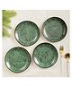 VarEesha Foliage Green Ceramic Quarter/ Side Plates Set of Four