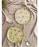 VarEesha Manohar Yellow White Ceramic Quarter Plates Set of Two