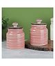 VarEesha Parikrama Red Spiral Leak Proof Ceramic Jars Set of Two