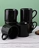 VarEesha Ebony Black Ceramic Tea/Coffee Cups Set of Six