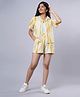 TeenTrums Rayon Half Sleeve Tie Dye Coordinated Shirt With Shorts Set - Orange